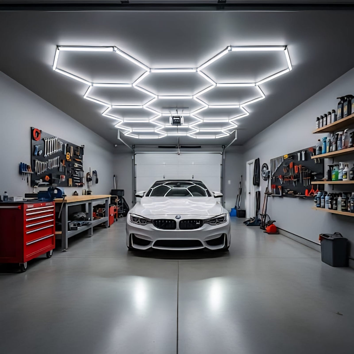 LED Hexagon apšvietimas 233 x 404 cm – 14 Korių