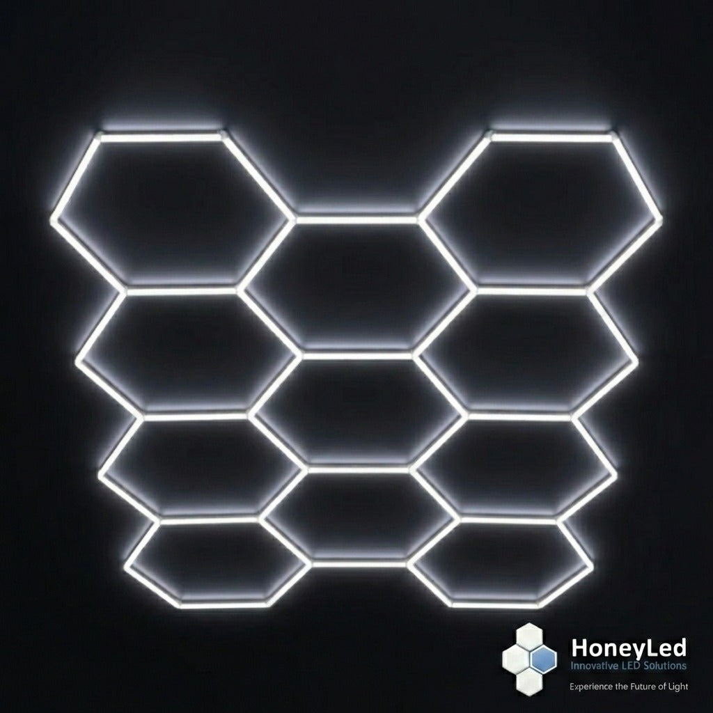 LED Hexagon apšvietimas 233 x 323 cm - 11 Korių